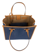 Load image into Gallery viewer, Marcella bag in denim effect fabric and leather
