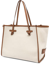 Load image into Gallery viewer, Marcella canvas and leather shopping bag
