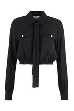 Load image into Gallery viewer, Pussy-bow collar georgette shirt
