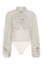 Load image into Gallery viewer, Lace-up collar crêpe blouse
