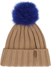 Load image into Gallery viewer, knitted wool hat with pom-pom
