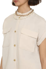 Load image into Gallery viewer, Short sleeve linen blend shirt
