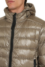 Load image into Gallery viewer, Crofton hooded techno fabric down jacket
