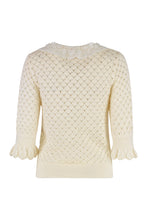 Load image into Gallery viewer, Openwork-knit polo shirt
