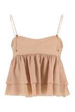Load image into Gallery viewer, Top with ruffles in georgette

