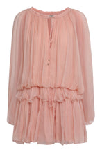 Load image into Gallery viewer, Mini dress with a silk muslin cape
