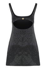 Load image into Gallery viewer, Mini dress without sleeves in washed technical satin
