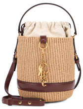 Load image into Gallery viewer, Woven bucket bag with charms
