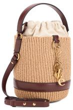 Load image into Gallery viewer, Woven bucket bag with charms
