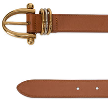 Load image into Gallery viewer, Calf leather bracelet in leather and brass
