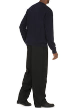 Load image into Gallery viewer, Slogan à Fleurs Merino wool crew-neck sweater
