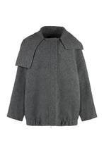 Load image into Gallery viewer, Oversize virgin wool bomber jacket
