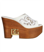 Load image into Gallery viewer, Leather wedge mules
