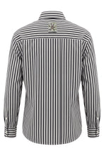 Load image into Gallery viewer, Striped shirt with beads and decorative crystals
