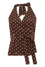 Load image into Gallery viewer, Sleeveless silk top with polka dots
