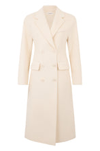 Load image into Gallery viewer, Elegant Cream Coat with Belt and Pocket
