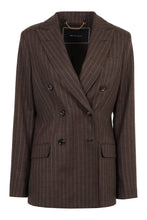 Load image into Gallery viewer, Pinstripe double breasted blazer
