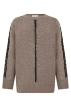 Load image into Gallery viewer, Crew neck sweater with braided detail
