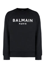 Load image into Gallery viewer, Cotton crew-neck sweatshirt with logo
