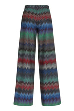 Load image into Gallery viewer, Lurex chevron knitted palazzo trousers
