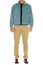 Load image into Gallery viewer, Slogan Fleurs Corduroy velvet jacket
