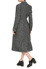 Load image into Gallery viewer, Houndstooth double-breasted coat
