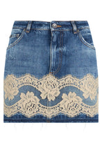 Load image into Gallery viewer, Mini skirt with lace inserts
