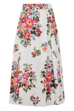 Load image into Gallery viewer, Long dress in printed poplin flower bouquet
