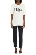 Load image into Gallery viewer, Stretch viscose trousers with flared hem
