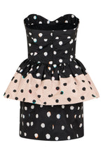 Load image into Gallery viewer, Mini dress in taffeta with polka dots
