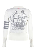 Load image into Gallery viewer, Intarsia detail cotton cardigan
