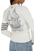 Load image into Gallery viewer, Intarsia detail cotton cardigan
