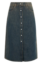 Load image into Gallery viewer, Denim fabric midi skirt

