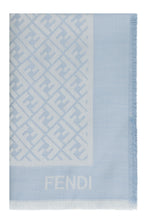 Load image into Gallery viewer, Scarf in silk and wool with jacquard FF motif
