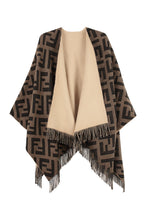 Load image into Gallery viewer, Wool-cashmere blend reversible cape coat
