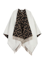 Load image into Gallery viewer, Wool-cashmere blend reversible cape coat
