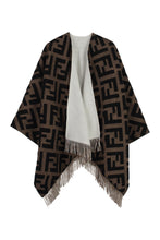 Load image into Gallery viewer, Wool-cashmere blend reversible cape coat
