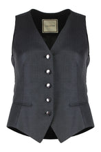 Load image into Gallery viewer, Single-breasted Gaelle vest in chalk stripe pattern
