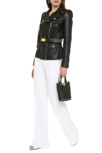 Load image into Gallery viewer, Belted leather jacket
