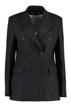 Load image into Gallery viewer, Pinstripe double breasted blazer
