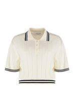 Load image into Gallery viewer, Martha Openwork-knit polo shirt
