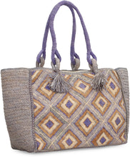 Load image into Gallery viewer, Holy L raffia tote bag

