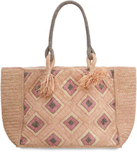 Load image into Gallery viewer, Holy L raffia tote bag
