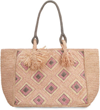 Load image into Gallery viewer, Holy L raffia tote bag
