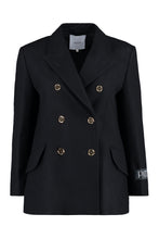 Load image into Gallery viewer, Wool and cashmere blend double-breasted jacket

