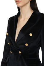 Load image into Gallery viewer, Double-breast velvet blazer
