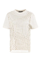 Load image into Gallery viewer, Cotton T-shirt with crochet vest
