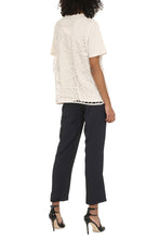 Load image into Gallery viewer, Cotton T-shirt with crochet vest
