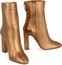 Load image into Gallery viewer, Metallic leather ankle boots
