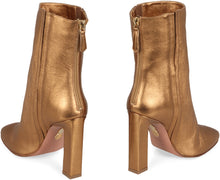 Load image into Gallery viewer, Metallic leather ankle boots

